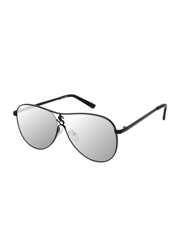 Minimalist Metal Aviator Sunglasses in Black made by Jessica Simpson