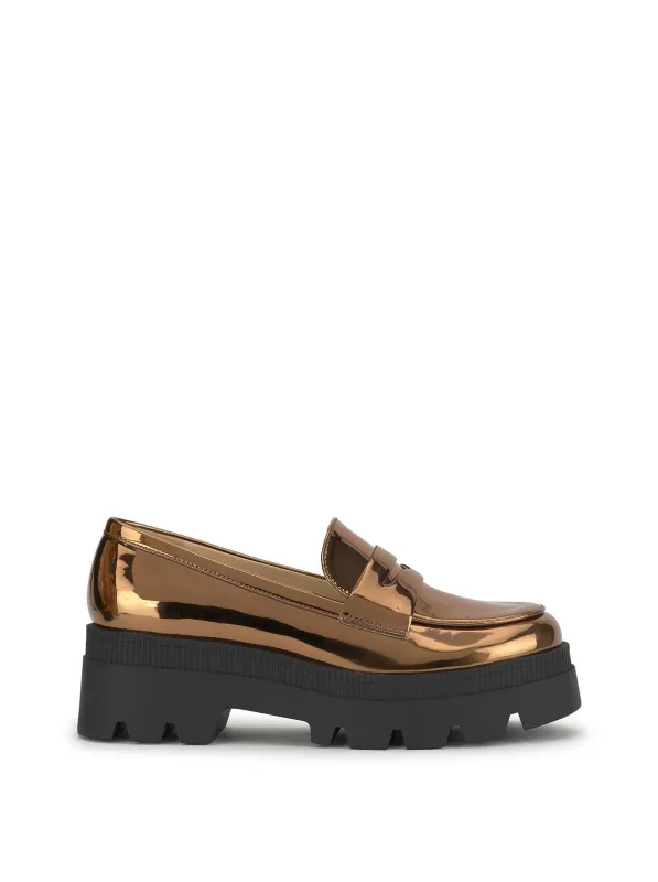 Ullinia Lug Platform Loafer in Bronze made by Jessica Simpson