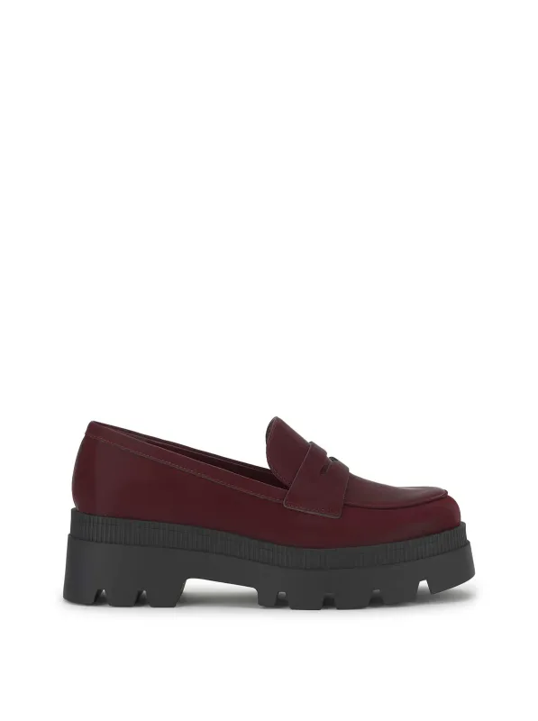 Ullinia Lug Platform Loafer in Dark Cherry made by Jessica Simpson