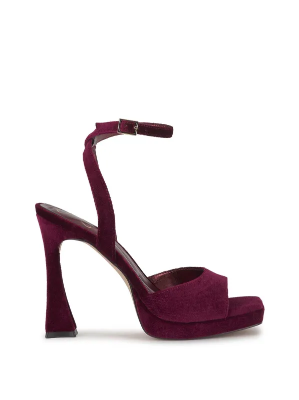 Jixte High Heel in Dark Cherry Velvet made by Jessica Simpson