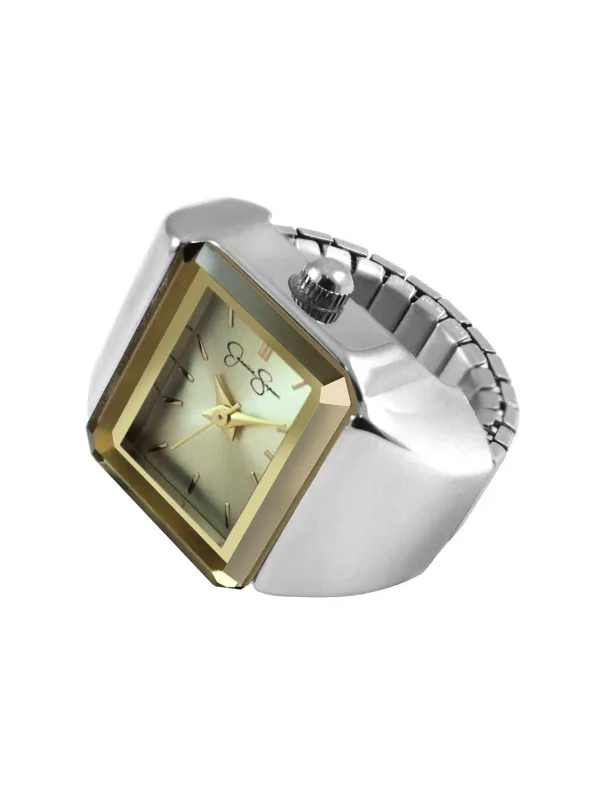 Geometric Ring Watch in Silver & Gold made by Jessica Simpson