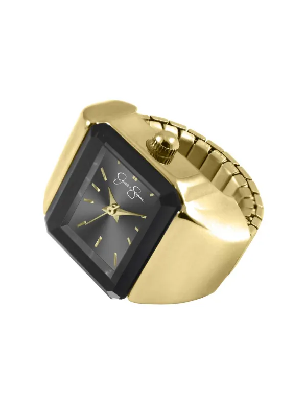 Geometric Ring Watch in Gold & Black made by Jessica Simpson
