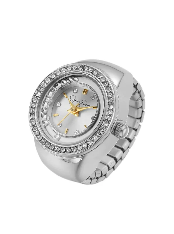 Floating Crystal Ring Watch in Silver made by Jessica Simpson