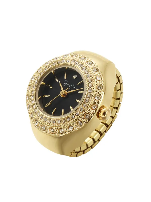 Crystal Ring Watch in Gold made by Jessica Simpson
