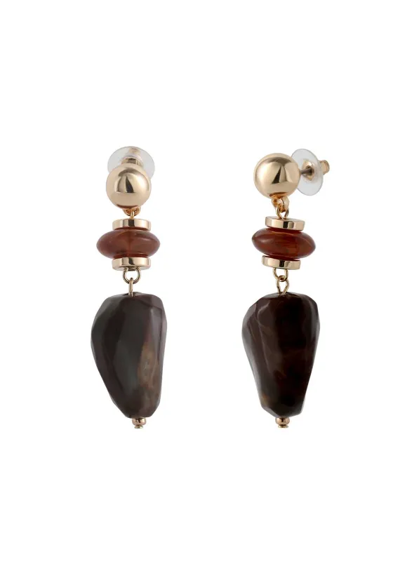 Gold Large Bead Drop Earrings made by Jessica Simpson