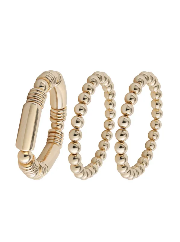 3 Stackable Gold Bracelet Set made by Jessica Simpson