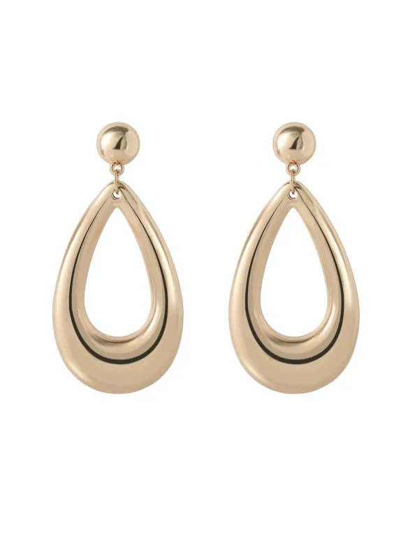 Large Gold Teardrop Earrings made by Jessica Simpson