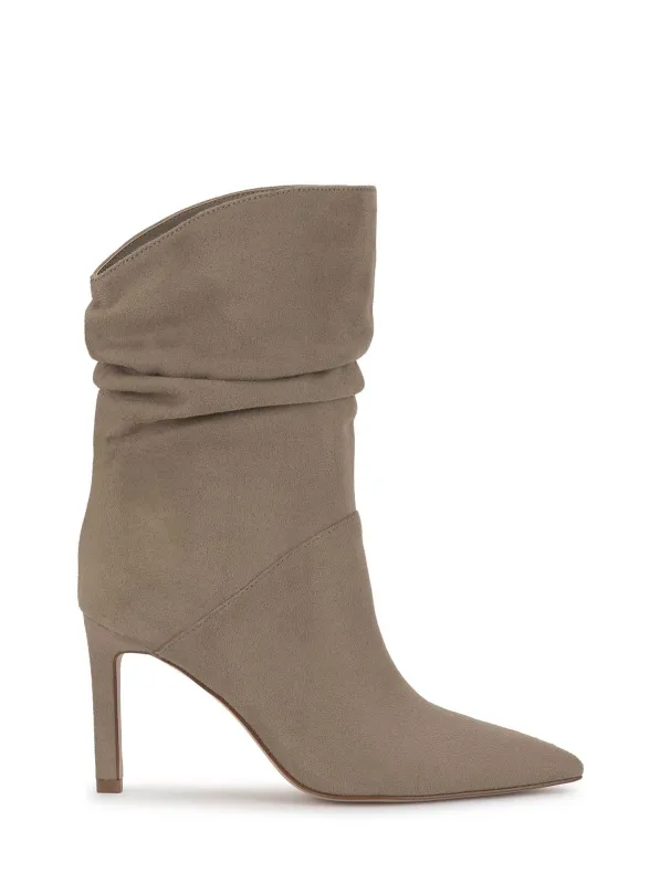 Elisti Scrunch Bootie in Light Grey Saddle made by Jessica Simpson
