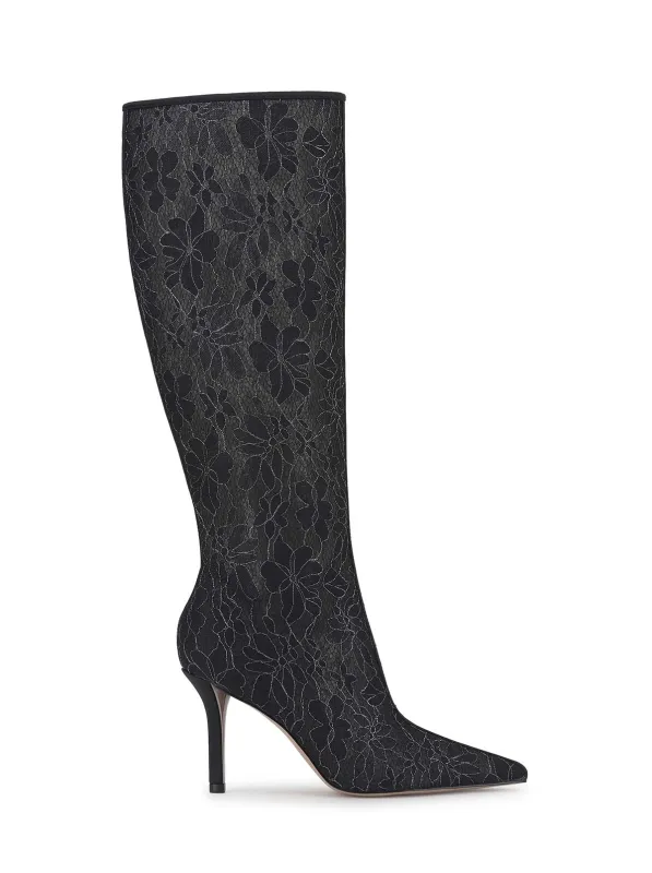 Juleira Knee High Boot in Black Lace made by Jessica Simpson