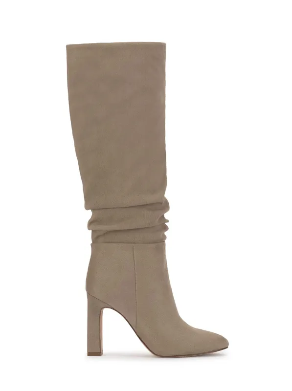Minerva Knee High Boot in Light Grey Saddle made by Jessica Simpson