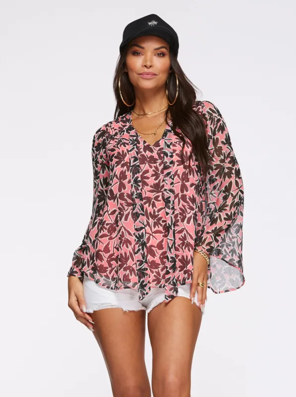 Leslie Blouse in Flora Brushes sold by Jessica Simpson