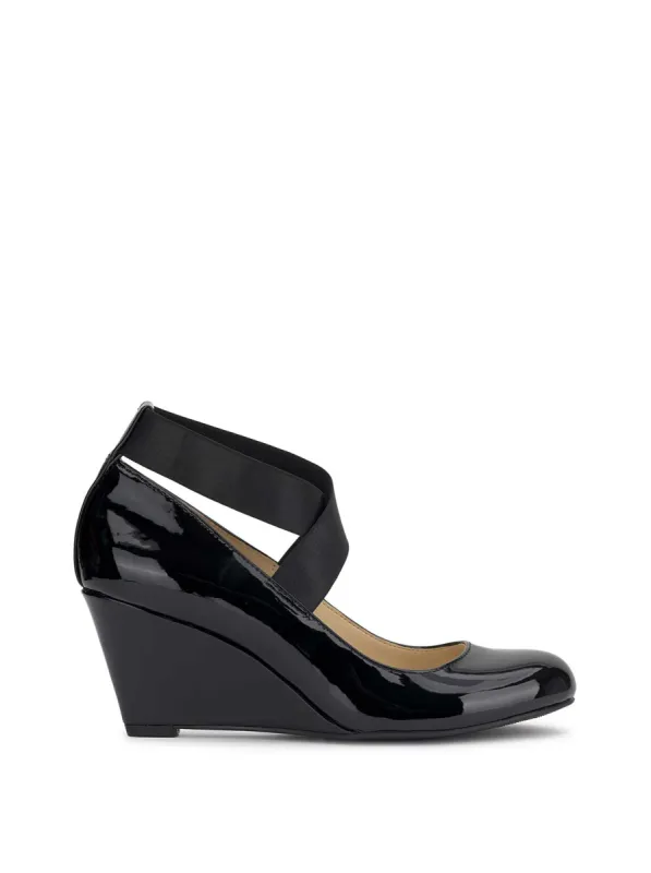 Saedra Wedge in Black Patent sold by Jessica Simpson