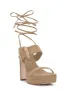 Caelia Ankle Lace Up Platform Sandal in Almond sold by Jessica Simpson
