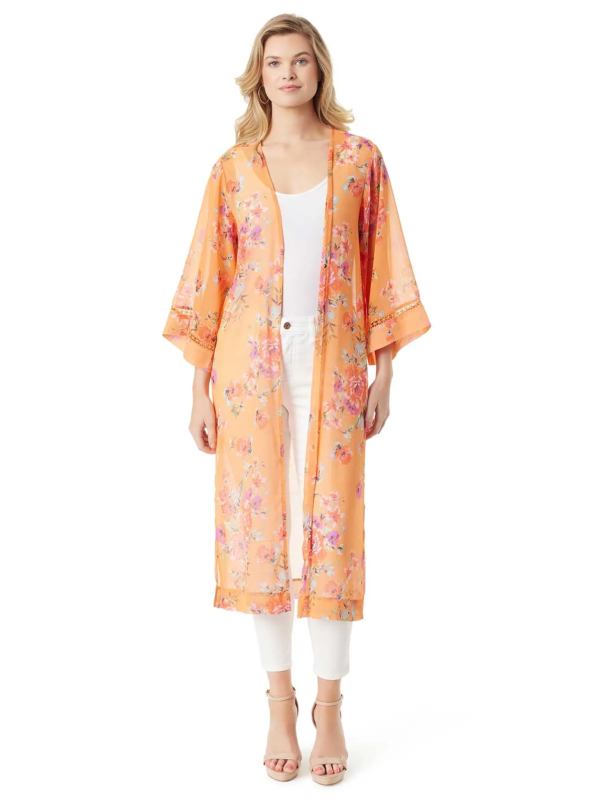 Caelan Kimono in Watercolor Roses sold by Jessica Simpson