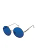 Vintage Metal Round Sunglasses in Silver & Blue sold by Jessica Simpson