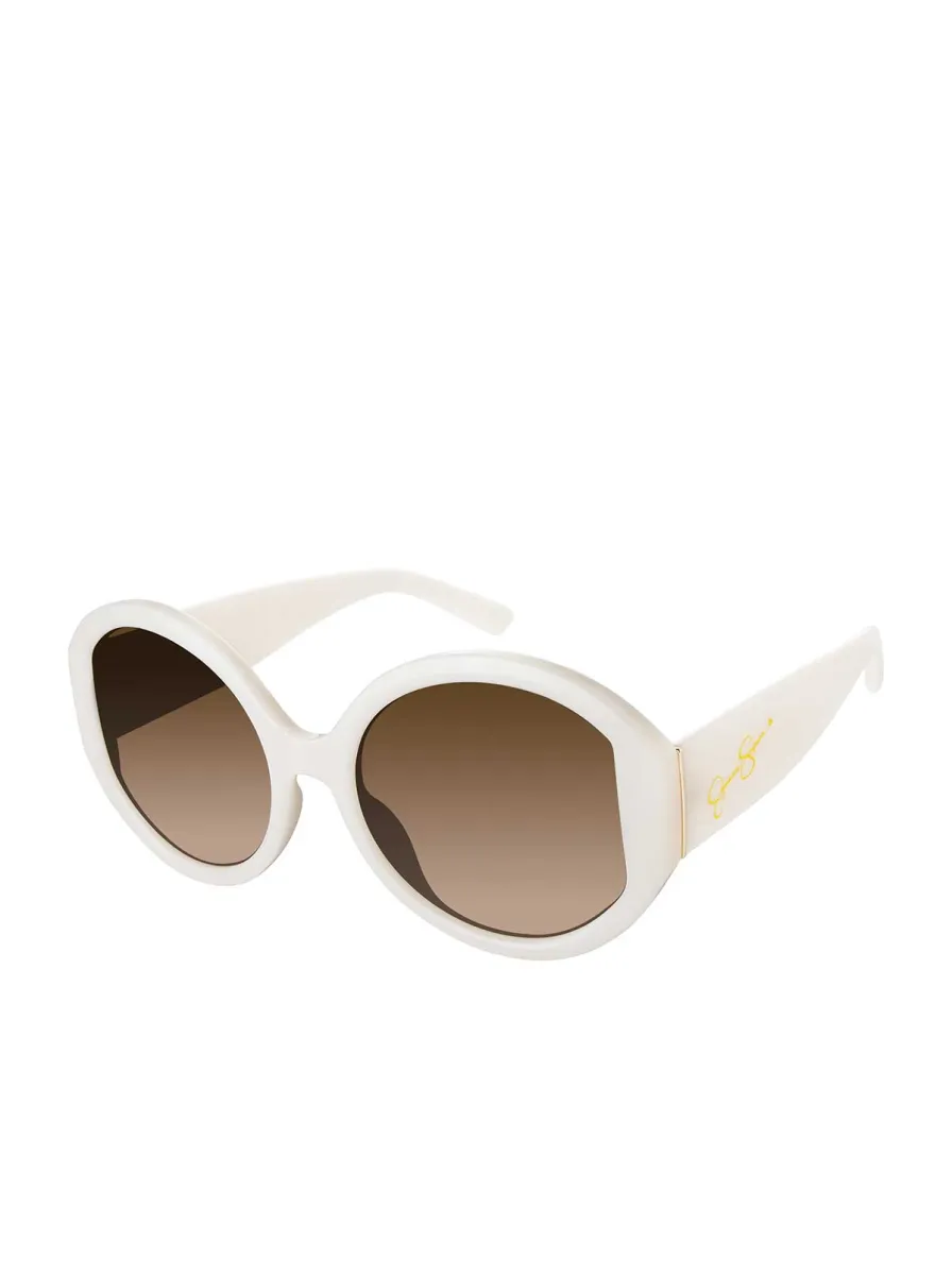 Oversized Round Sunglasses in Cream sold by Jessica Simpson