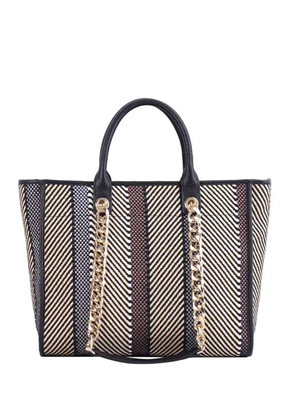 Dani Tote in Black Natural Straw sold by Jessica Simpson