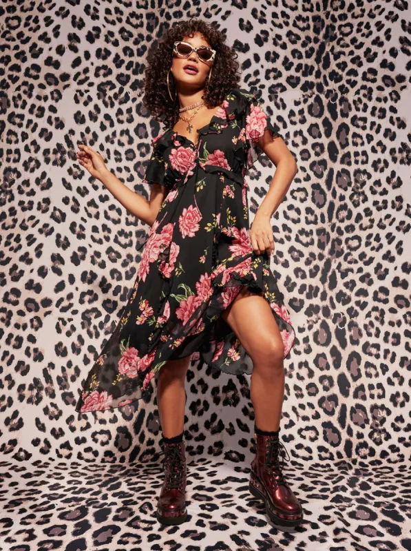 Maila Maxi Dress in Sketchy Roses sold by Jessica Simpson