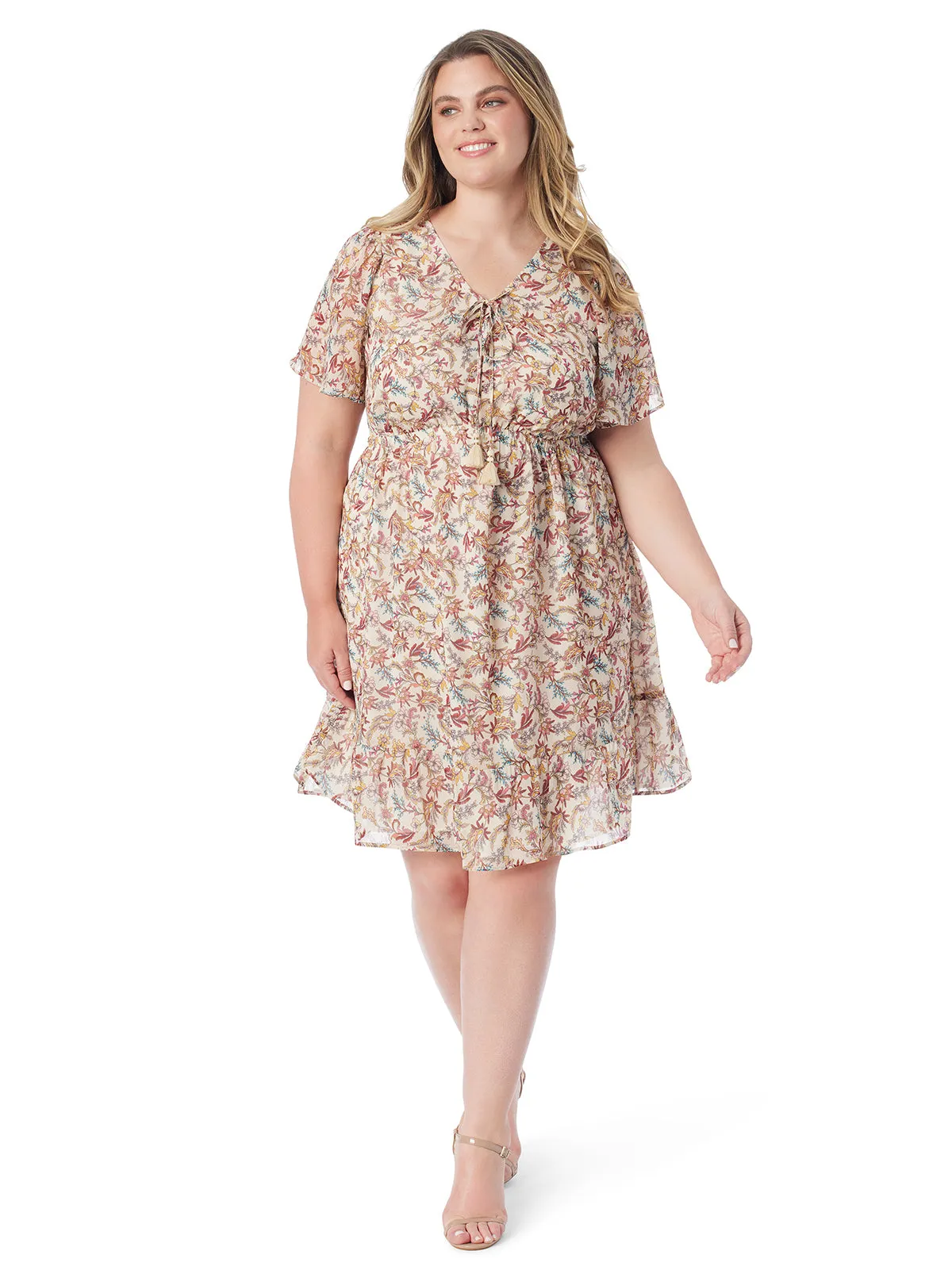 Regina Dress in Cartoon Florals sold by Jessica Simpson