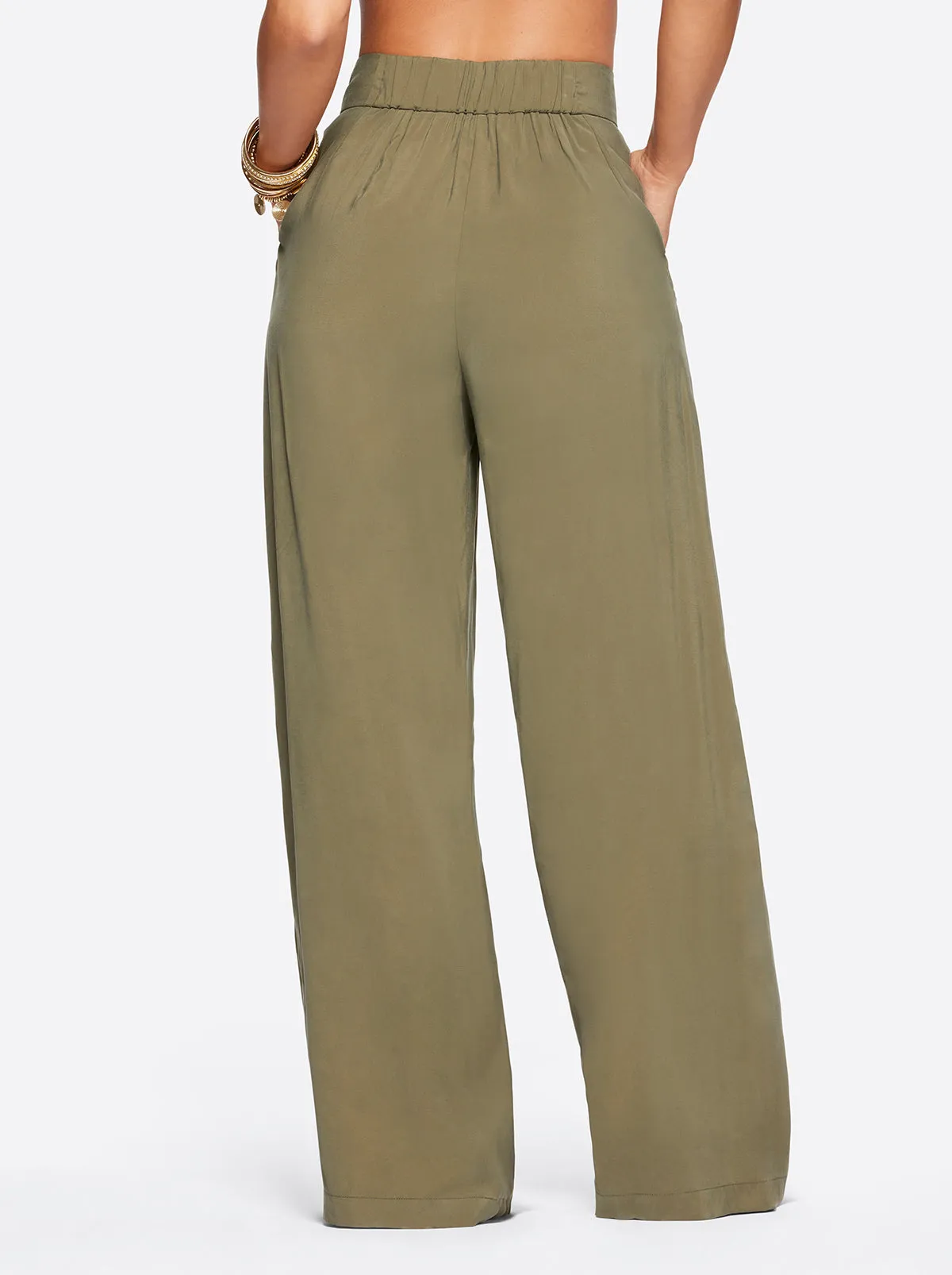Melba Wide Leg Trouser in Olive Night sold by Jessica Simpson product image thumbnail 4