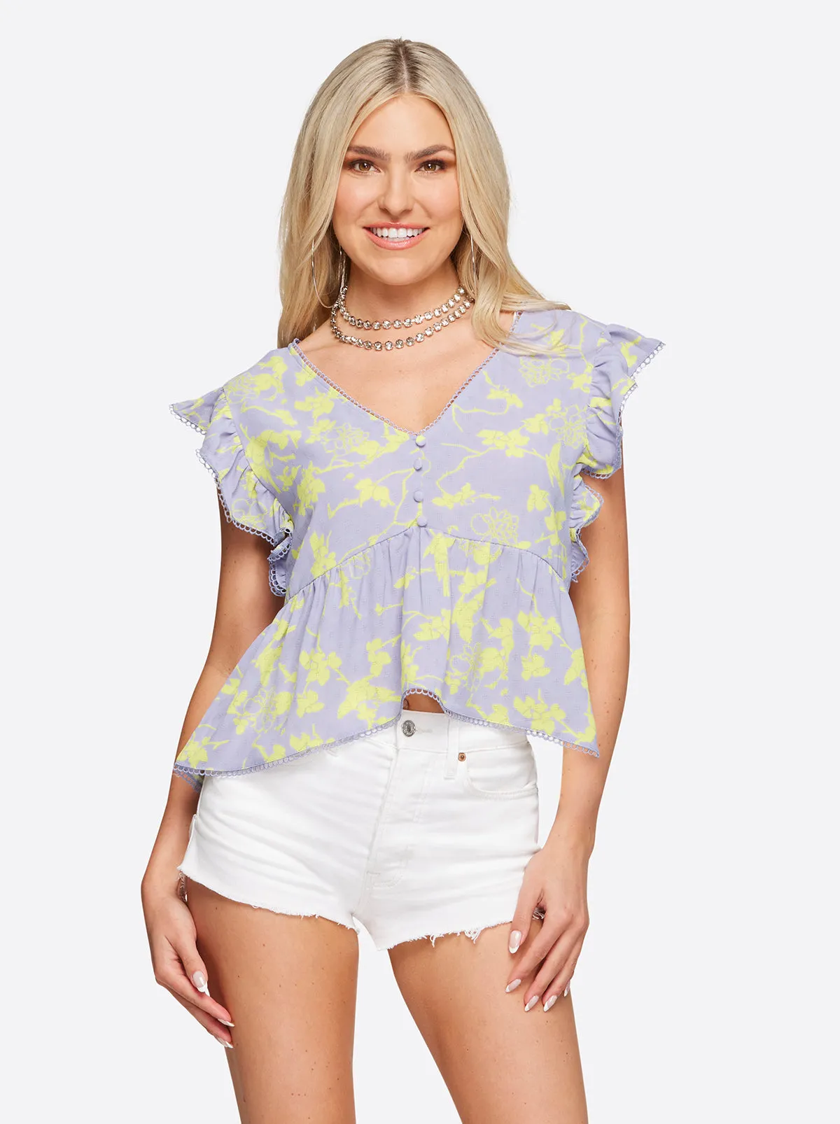 Peyton Top in Hidden Lotus sold by Jessica Simpson