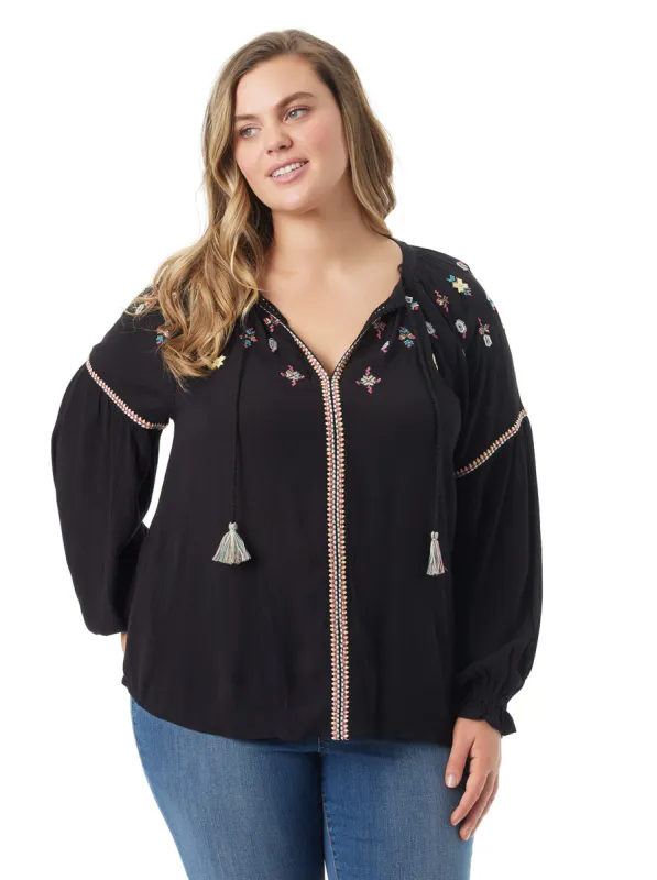 Lissy Embellished Top in Black sold by Jessica Simpson