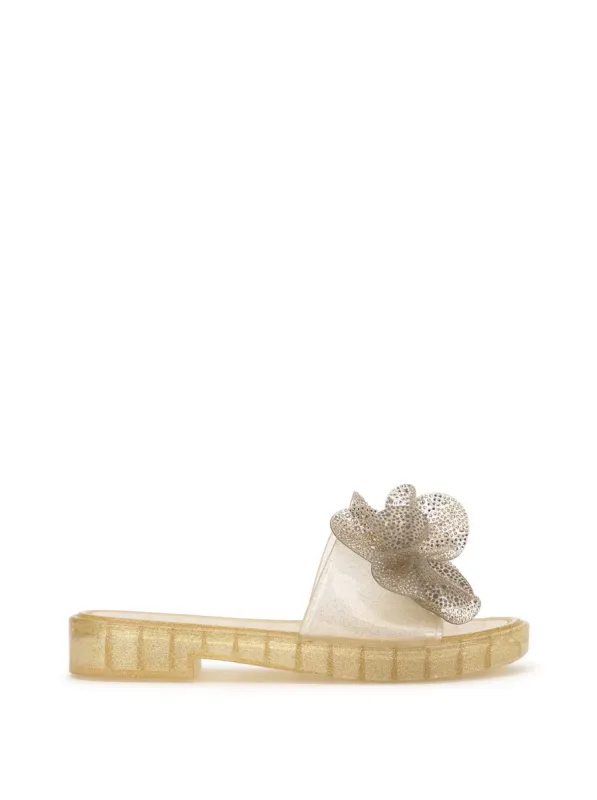Kerah Lucite Flower Sandal in Champagne sold by Jessica Simpson