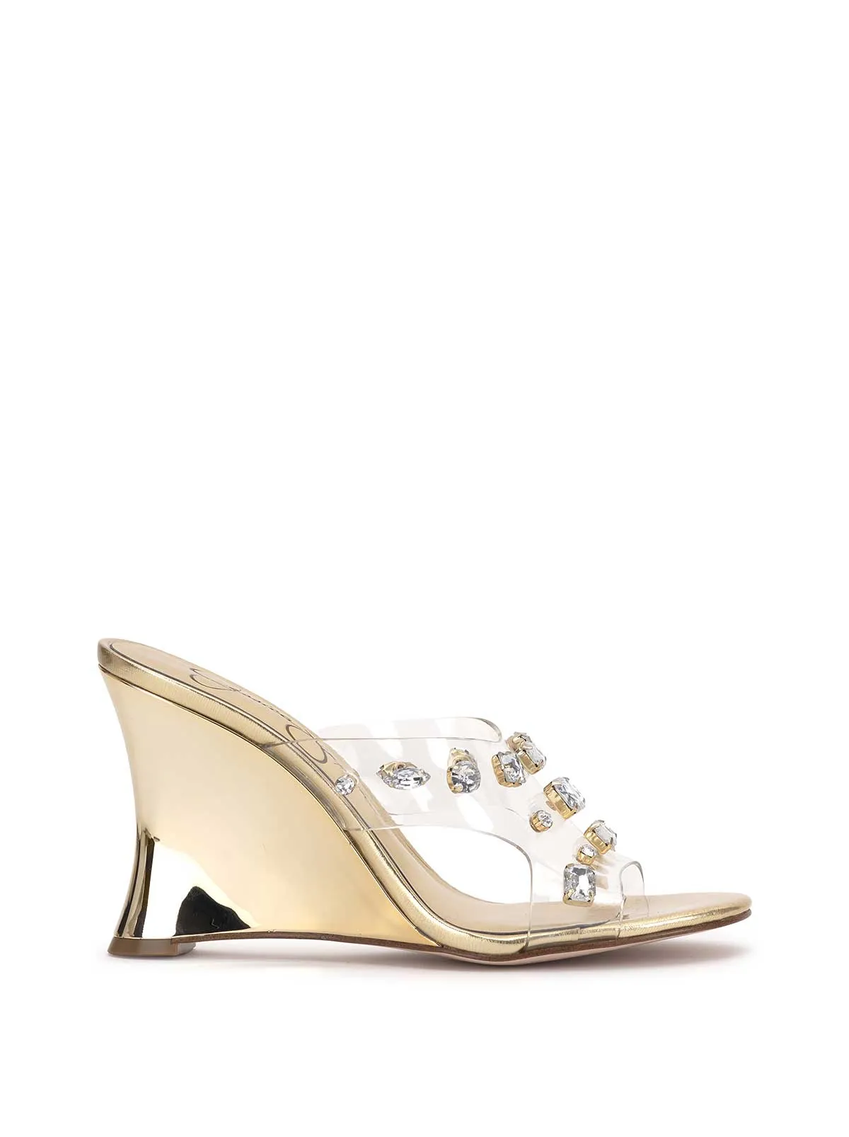 Ganisa Lucite Wedge in Gold sold by Jessica Simpson