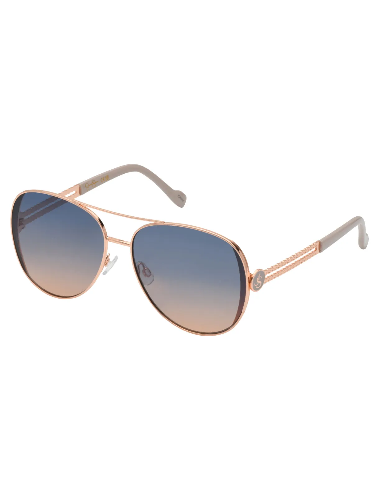 Stylish Metal Aviator Sunglasses in Rose Gold & Cream sold by Jessica Simpson
