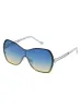 Frameless Metal Shield Sunglasses in Silver & White sold by Jessica Simpson