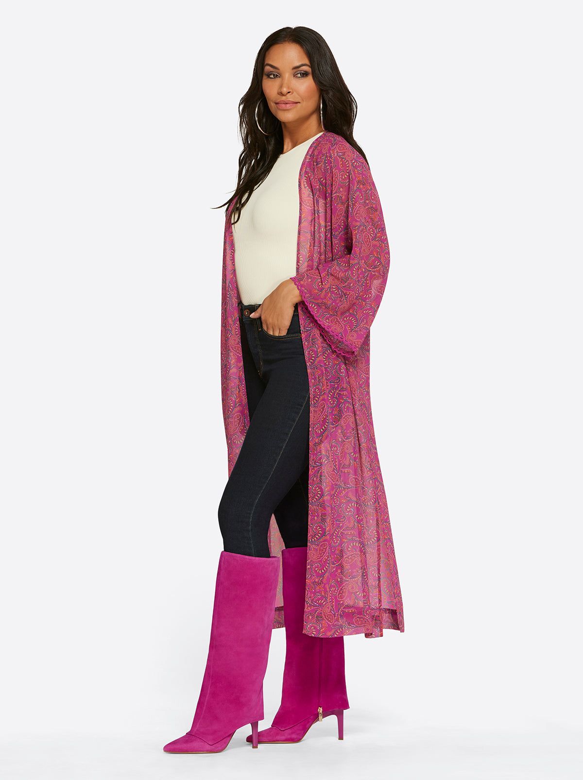 Blakely Duster in Solitary Paisley Mini sold by Jessica Simpson product image thumbnail 3