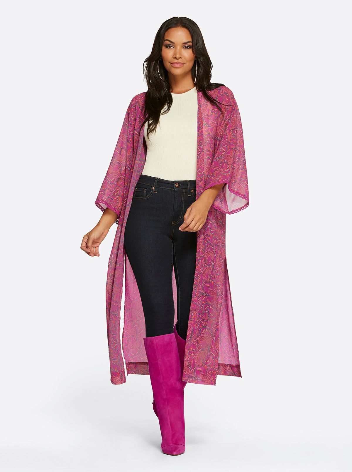 Blakely Duster in Solitary Paisley Mini sold by Jessica Simpson