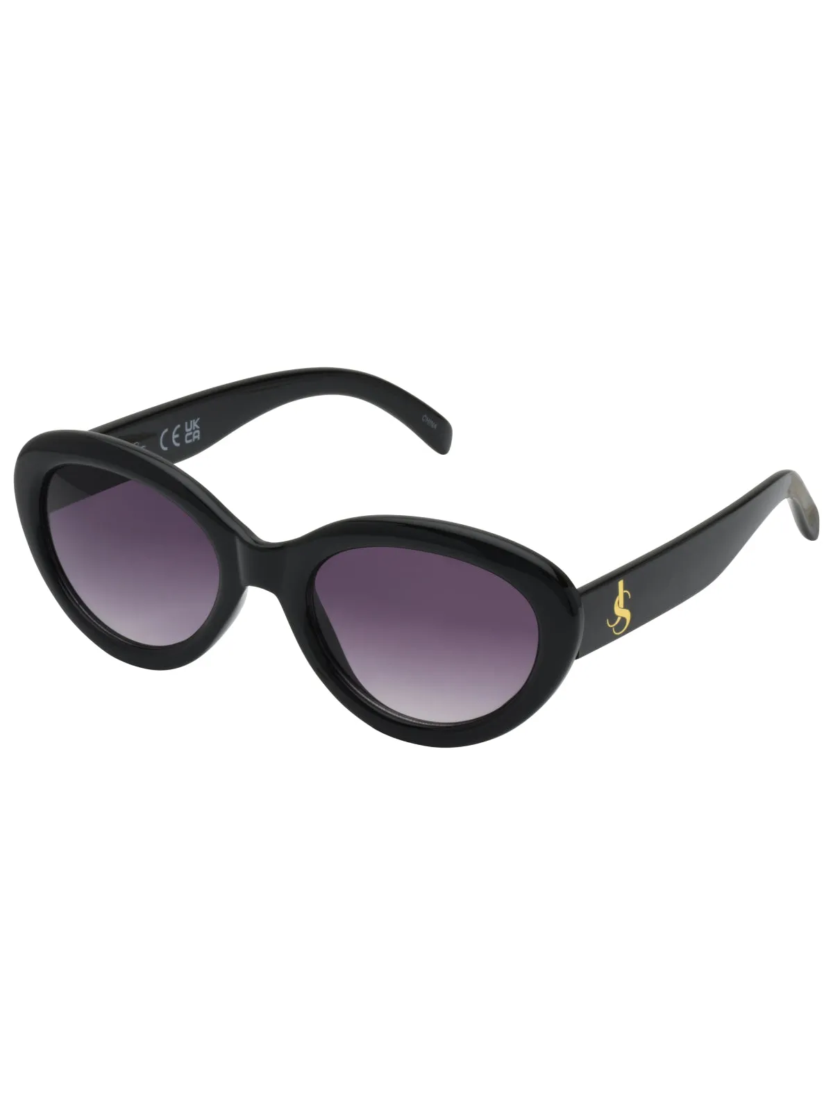 Jessica Simpson Round Cat Eye Sunglasses in Black Parallel