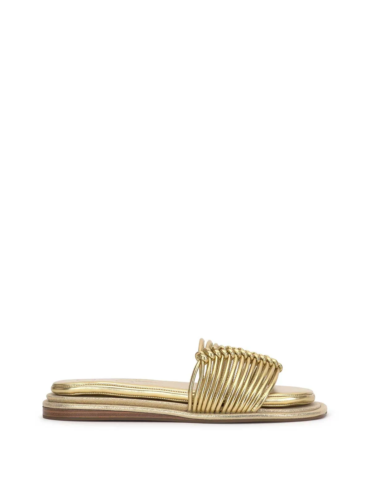 Belarina Flat Sandal in Gold sold by Jessica Simpson