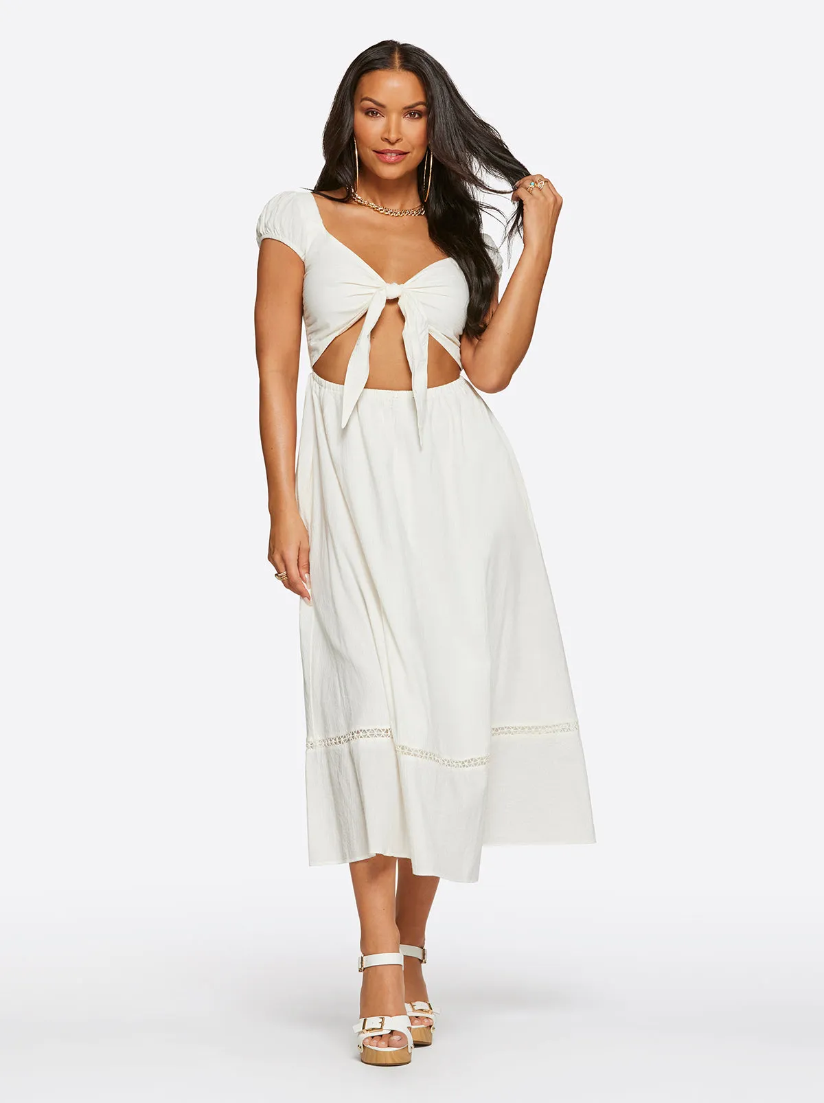 Elaine Dress in Gardenia sold by Jessica Simpson product image thumbnail 3