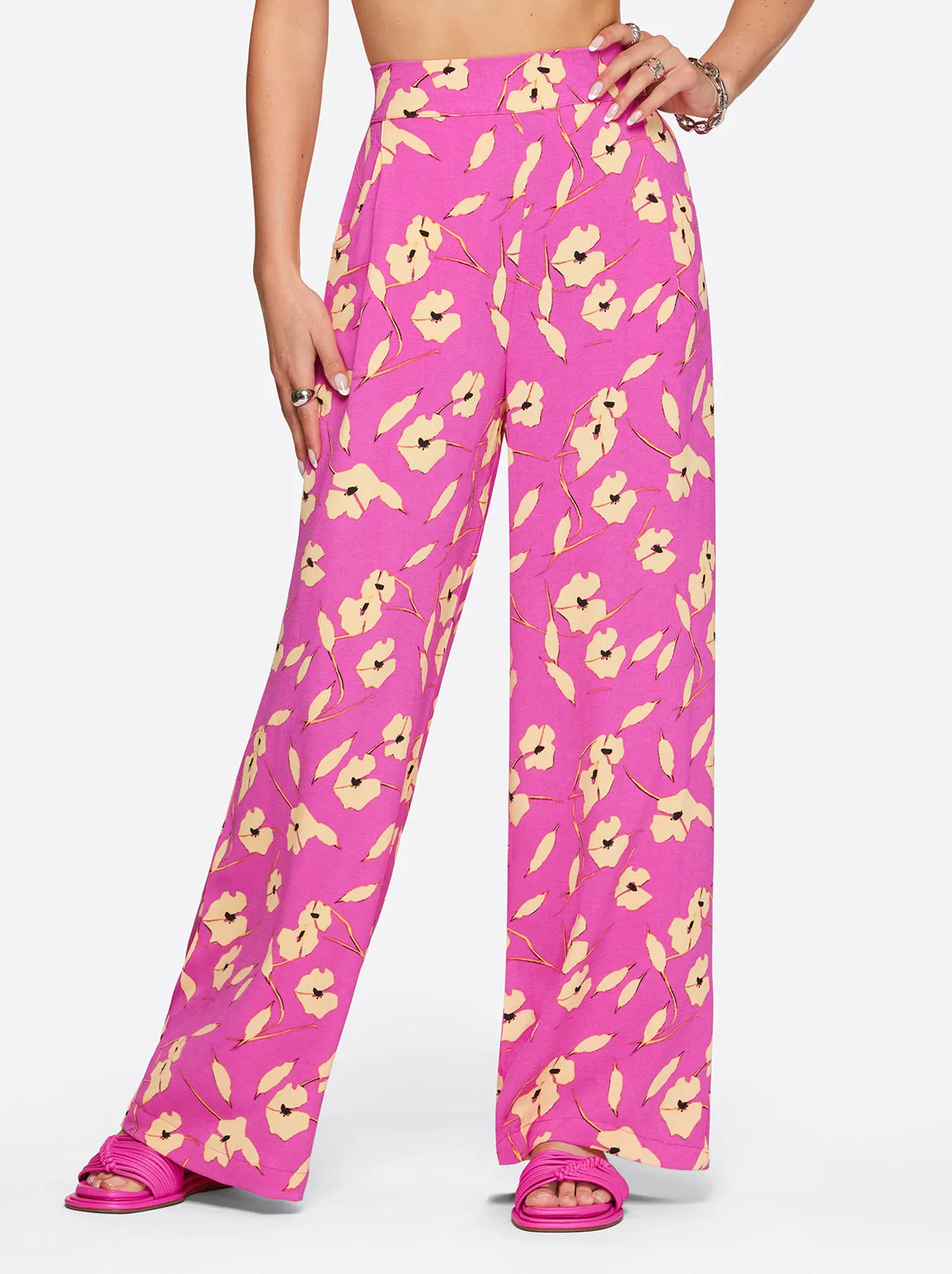 Winnie Wide Leg Pants in Withering Petals sold by Jessica Simpson
