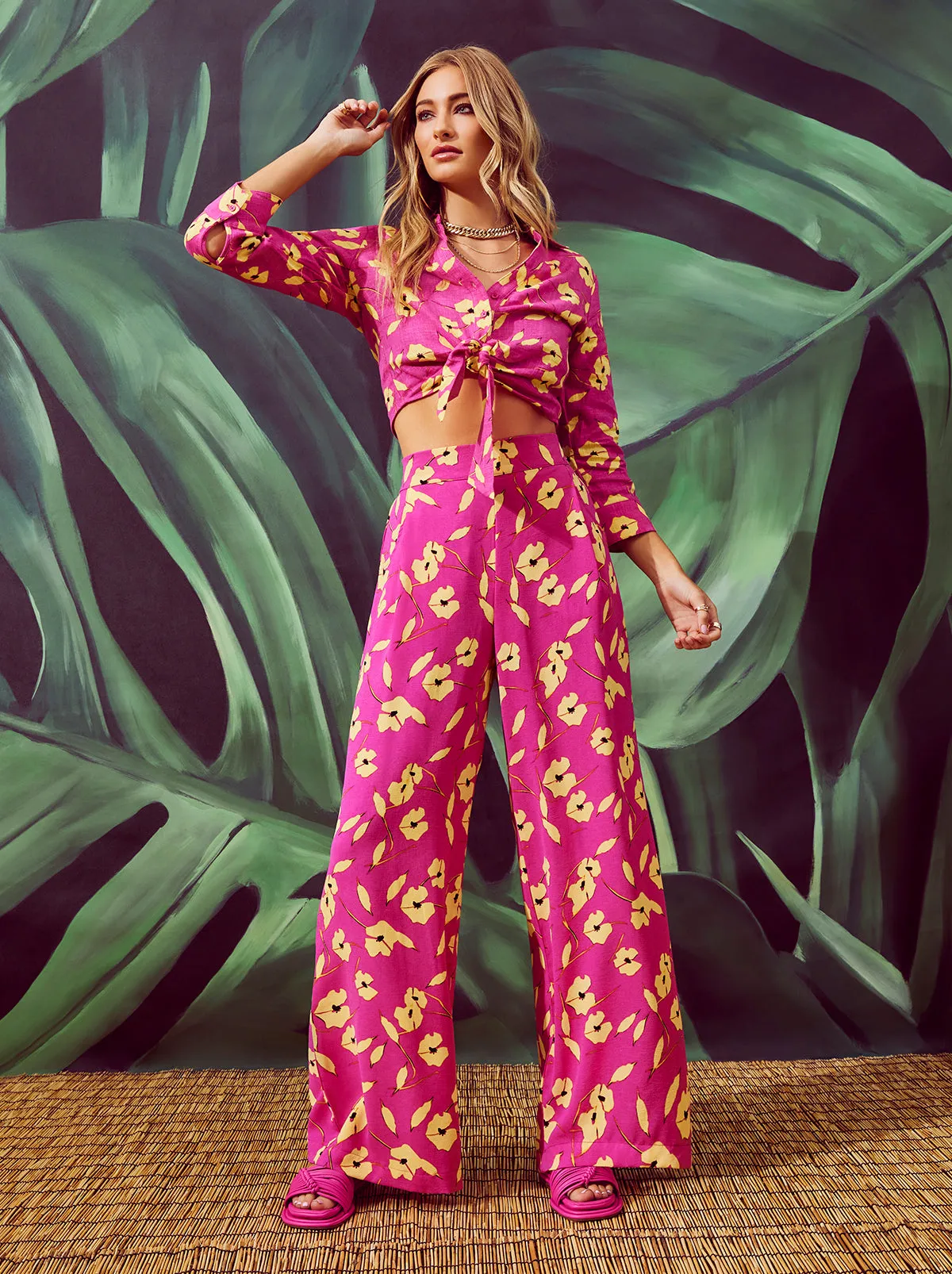 Winnie Wide Leg Pants in Withering Petals sold by Jessica Simpson product image thumbnail 2