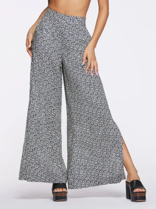 Shaye Pant in Wavy Jasmines Dress Blues sold by Jessica Simpson