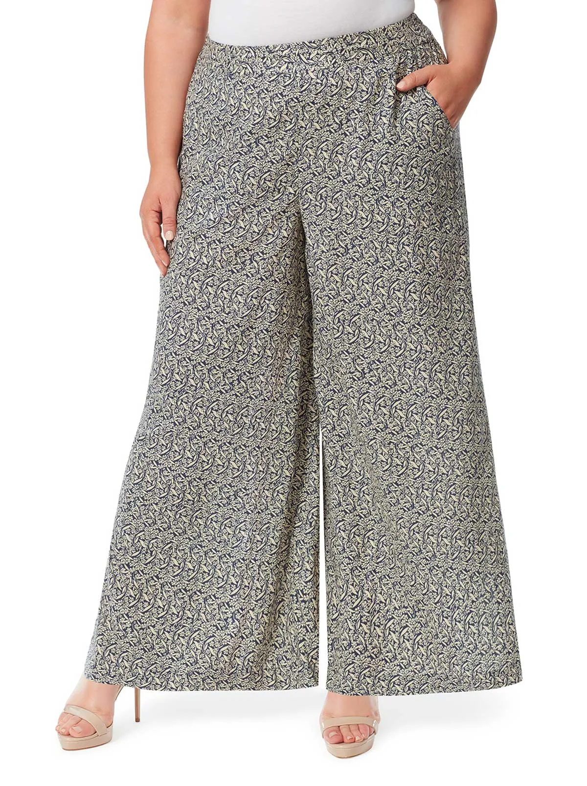 Shaye Pant in Wavy Jasmines Dress Blues sold by Jessica Simpson product image thumbnail 5