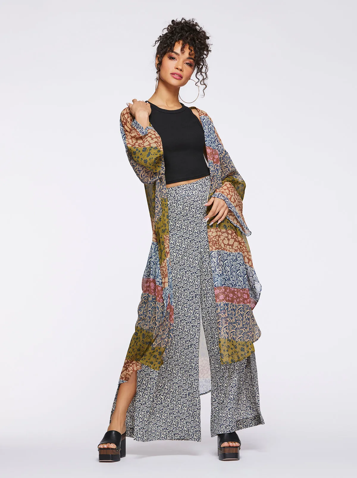 Shaye Pant in Wavy Jasmines Dress Blues sold by Jessica Simpson product image thumbnail 2