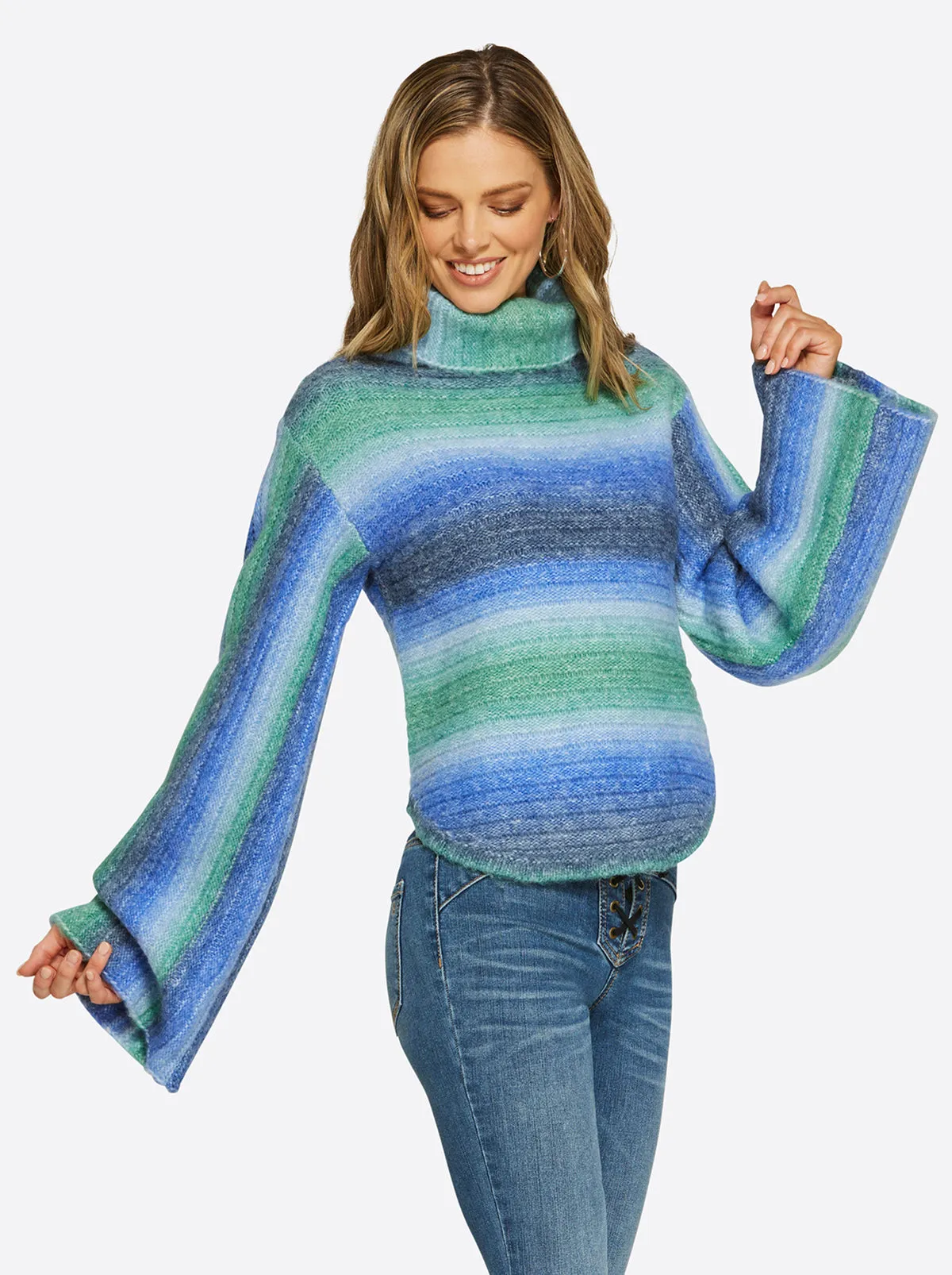 Lana Bell Sleeve Sweater in Corsair sold by Jessica Simpson product image thumbnail 2