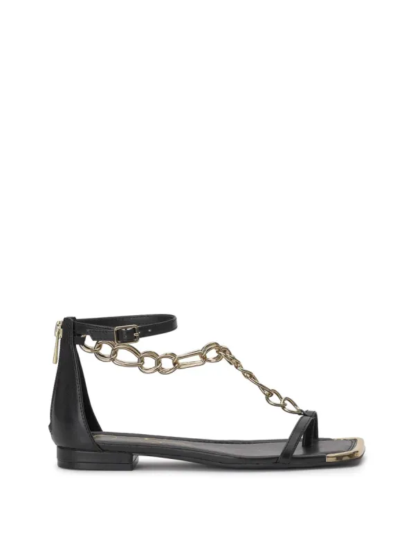 Edgey Flat Sandal in Black sold by Jessica Simpson