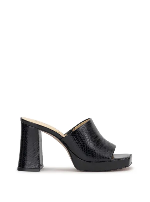 Kashet Mule Platform Sandal in Black Snake sold by Jessica Simpson