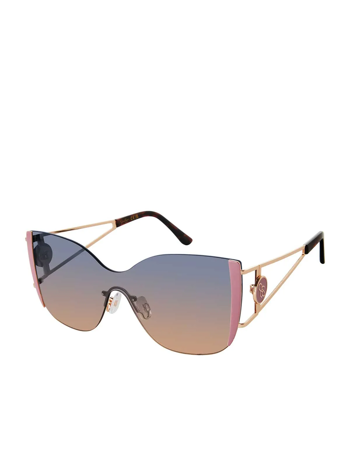 Metal Cat Eye Shield Sunglasses in Gold & Rose sold by Jessica Simpson
