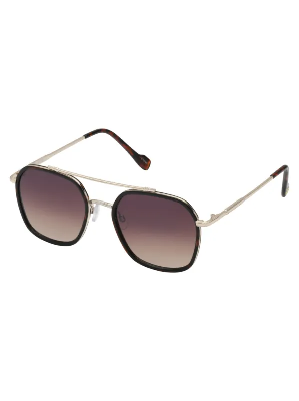 Square Metal Aviator Pilot Sunglasses in Gold & Tortoise sold by Jessica Simpson