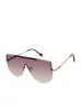 Metal Aviator Shield Sunglasses in Gold sold by Jessica Simpson