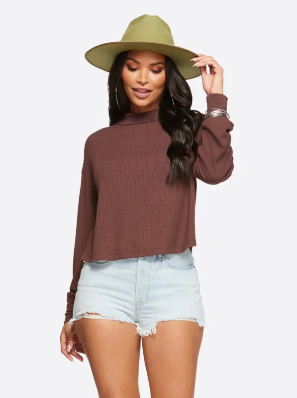 Preston Tee in Deep Mahogany sold by Jessica Simpson