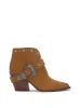 Pivvy Western Buckle Bootie in Brown Sugar sold by Jessica Simpson