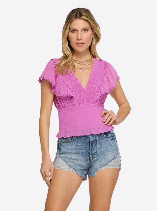 Lilianna Top in Radiant Orchid sold by Jessica Simpson