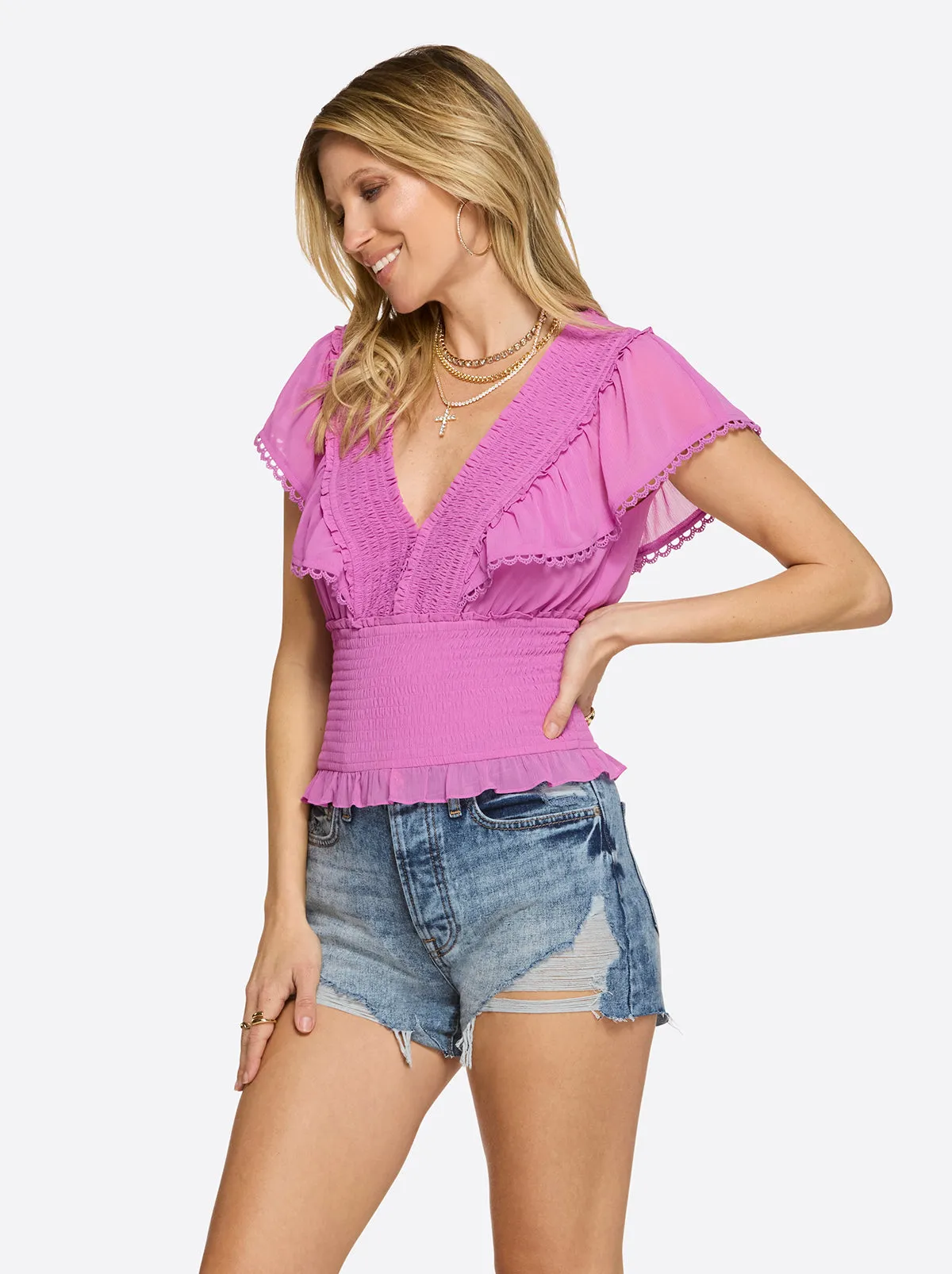 Lilianna Top in Radiant Orchid sold by Jessica Simpson product image thumbnail 2